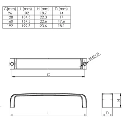 Griff CARLOTA / Schwarz matt