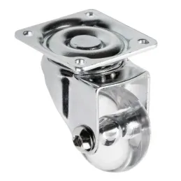 Möbelrolle ohne Bremse LINOX 35 / Chrom - Transparent