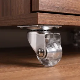 Möbelrolle ohne Bremse LINOX 35 / Chrom - Transparent