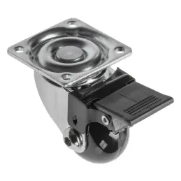 Möbelrolle mit Bremse LINOX 35 / Chrom - Schwarz