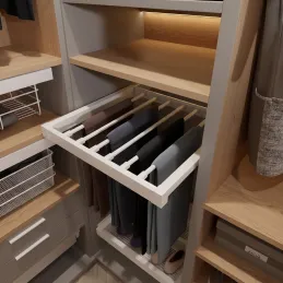 Ausziehbarer Hosenrost mit Dämpfung OPIO / Weiß matt