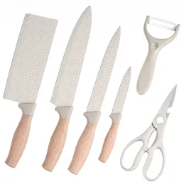 Set 6-teiliges Küchenmesserset mit Schere und Schäler UGO / Cremefarben