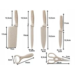 Set 6-teiliges Küchenmesserset mit Schere und Schäler UGO / Cremefarben