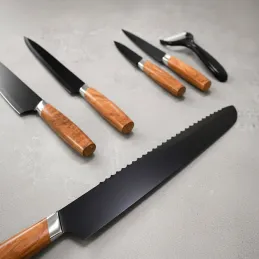 Set 5 Stück Küchenmesser mit Schäler ALIA / Schwarz