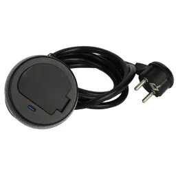 Innensteckdose ALPHA BOX SCHUKO 1x230V + USB C / Schwarz matt