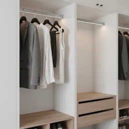 SLIM Garderobenstange für LED-Streifen mit Abdeckung / Aluminium