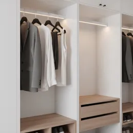 SLIM Garderobenstange für LED-Streifen mit Abdeckung / Weiß matt