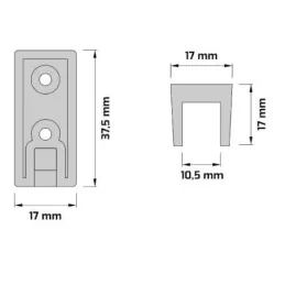 Satz Endstücke für LED-Kleiderstange / Weiß