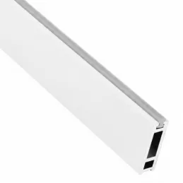 Kleiderstange 1m SLIM für LED-Streifen mit Endkappen / Mattweiß