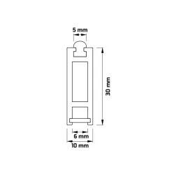 Kleiderstange 1m SLIM für LED-Streifen mit Endkappen / Mattweiß
