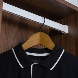 Kleiderstange 1m SLIM für LED-Streifen mit Endkappen / Mattweiß