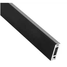 Kleiderstange 1m SLIM für LED-Streifen mit Endkappen / Schwarz matt