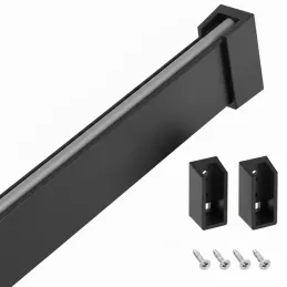 Kleiderstange 1m SLIM für LED-Streifen mit Endkappen / Schwarz matt