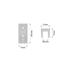 Kleiderstange 1m SLIM für LED-Streifen mit Endkappen / Aluminium