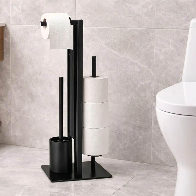 Toilettenpapierständer mit Bürste AXIAN / Schwarz matt
