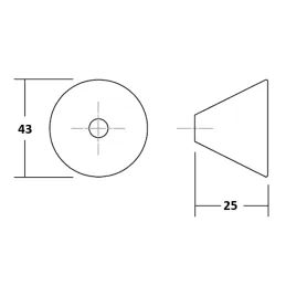 Holzgriff Knopf APOLO / Amerikanischer Nussbaum