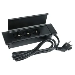 Innenraum-Steckdosenleiste SLIM BOX SCHUKO 3x 230V / Schwarz matt