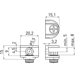 Halterung für Glasablage MELIA - 10 Stück / Chrom glänzend