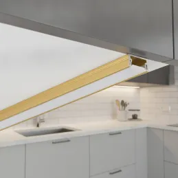 Aluminiumleiste ZARIA für LED-Beleuchtung mit milchiger Abdeckung / Gold