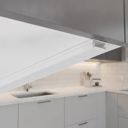 Aluminiumleiste ZARIA für LED-Beleuchtung mit milchiger Abdeckung / Weiß matt