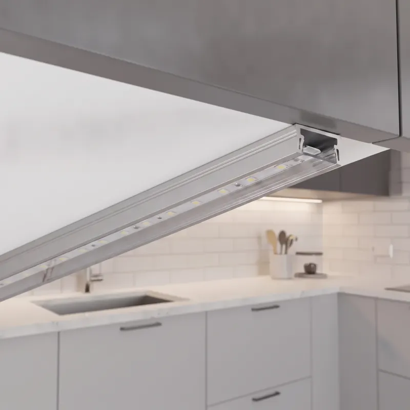 Aluminiumleiste ZARIA für LED-Beleuchtung mit transparenter Abdeckung / Aluminium