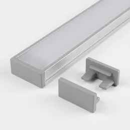 Endstück für LED-Profil ZARIA - ohne Loch / Grau
