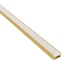 Set 1m Profil ZARIA für LED-Beleuchtung mit milchiger Abdeckung, Endkappen und Befestigung / Gold