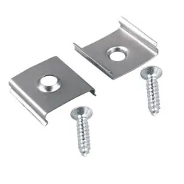 Set 1m Profil ZARIA für LED-Beleuchtung mit milchiger Abdeckung, Endkappen und Befestigung / Aluminium