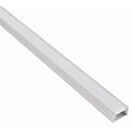 Set 1m Profil ZARIA für LED-Beleuchtung mit milchiger Abdeckung, Endkappen und Befestigung / Aluminium