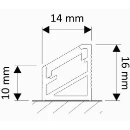 Eckiges Aluminiumprofil ZARIA für LED-Beleuchtung mit milchiger Abdeckung / Gold