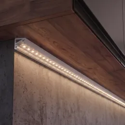 Eckiges Aluminiumprofil ZARIA für LED-Beleuchtung mit transparenter Abdeckung / Weiß matt