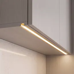ZARIA Aluminium-Abdeckleiste für LED-Beleuchtung mit milchiger Abdeckung / Gold