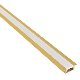 ZARIA Aluminium-Abdeckleiste für LED-Beleuchtung mit milchiger Abdeckung / Gold