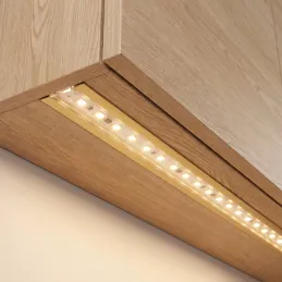 ZARIA Aluminium-Abdeckleiste für LED-Beleuchtung mit transparenter Abdeckung / Gold