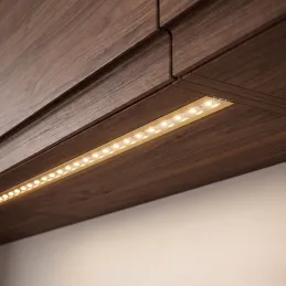 ZARIA Aluminium-Abdeckleiste für LED-Beleuchtung mit transparenter Abdeckung / Gold