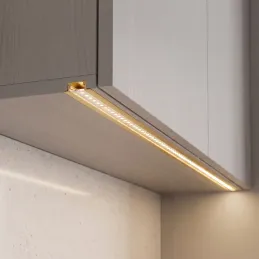 ZARIA Aluminium-Abdeckleiste für LED-Beleuchtung mit transparenter Abdeckung / Gold