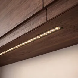ZARIA Aluminium-Abdeckleiste für LED-Beleuchtung mit transparenter Abdeckung / Schwarz matt