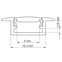 ZARIA Aluminium-Abdeckleiste für LED-Beleuchtung mit transparenter Abdeckung / Weiß matt