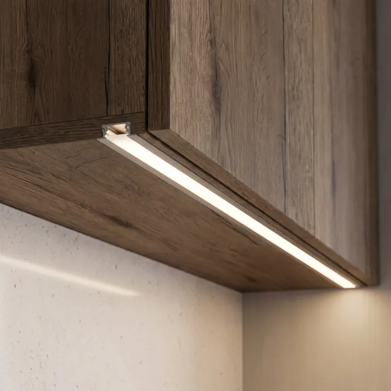 ZARIA-Aluminium-Abdeckleiste für LED-Beleuchtung mit milchiger Abdeckung / Aluminium