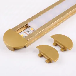 Satz 2 Stück Endkappen für Fräsprofil ZARIA / Gold