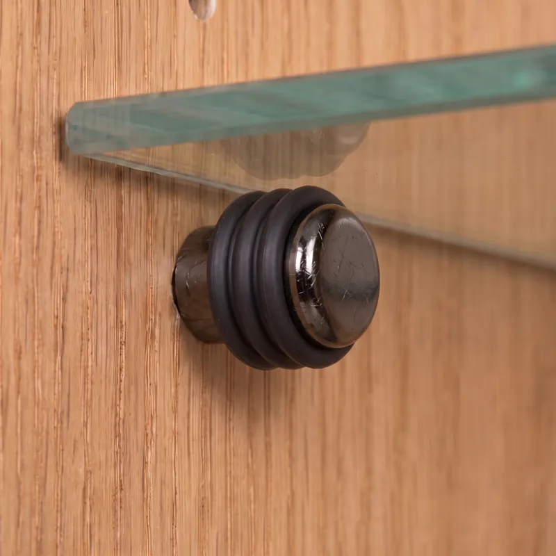Bodenträger für Glas mit Dichtung LANNA 3mm / Nickel schwarz- 10 Stück