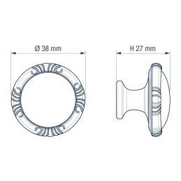 Knopfgriff VIVALDI mini / Alt-Silber