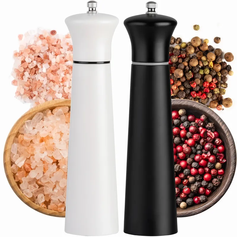 Set aus 2 Keramikmühlen für Salz und Pfeffer / Schwarz-Weiß
