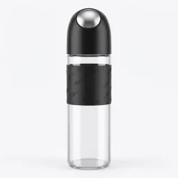 Glasflasche für Olivenöl oder Essig mit automatischem Öffnungsmechanismus 510 ml / Schwarz