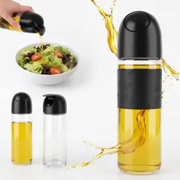 Glasflasche für Olivenöl oder Essig mit automatischem Öffnungsmechanismus 510 ml / Schwarz