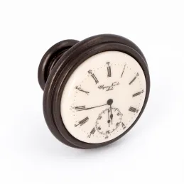 Knopfgriff VIAMO CLOCK / Braun Metallic