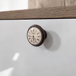 Knopfgriff VIAMO CLOCK / Braun Metallic