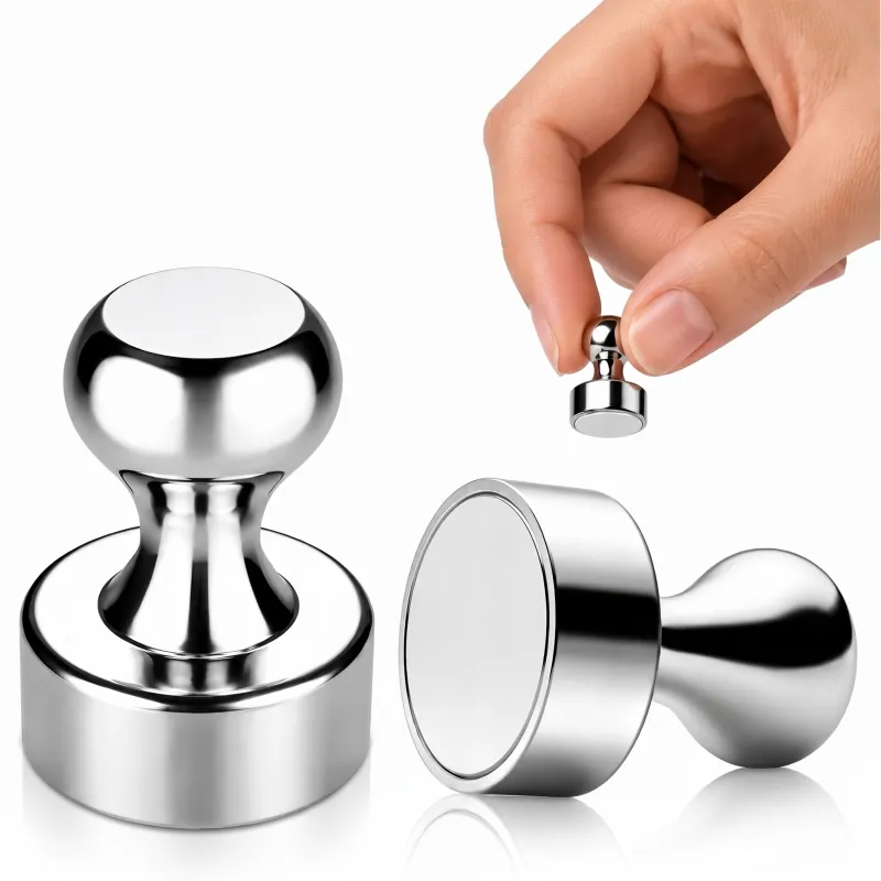 Set mit 16 Magneten für den Kühlschrank / Chrom