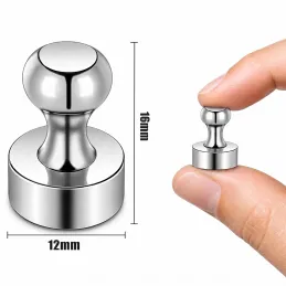 Set mit 16 Magneten für den Kühlschrank / Chrom