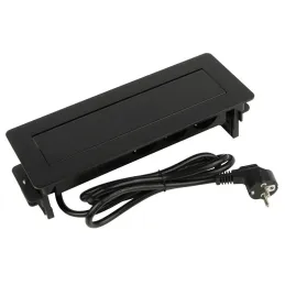 Ausklappbare Steckdose AMBIENTE SCHUKO 3x230V + USB A-C / Schwarz matt